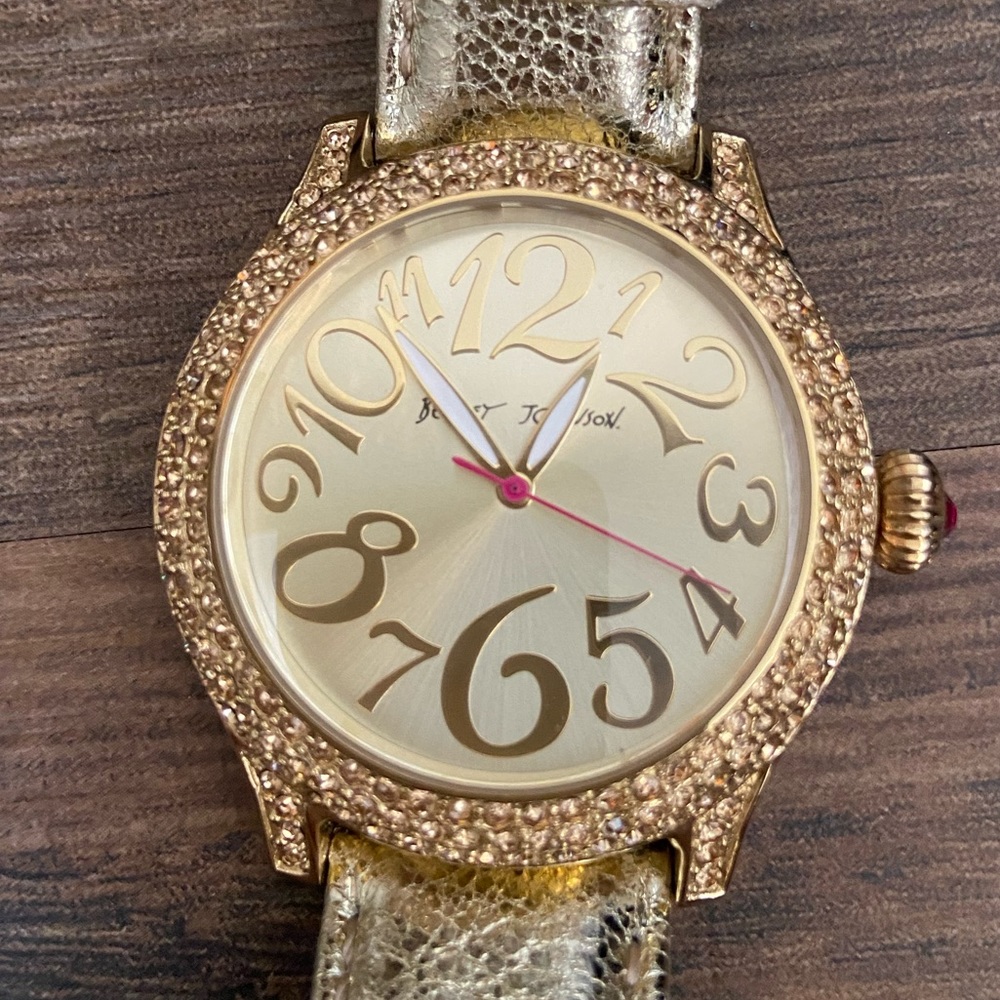 Betsy Johnson Bling Gold Watch